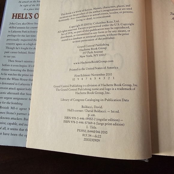 Hell's Corner (Camel Club Series Book 5) David Baldacci, Hardcover, Pre-owned - Picture 7 of 8